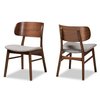 Baxton Studio Alston Mid-Century Grey Fabric Upholstered and Walnut Brown Finished Wood Dining Chair Set(2PC) PR 191-2PC-11707-ZORO